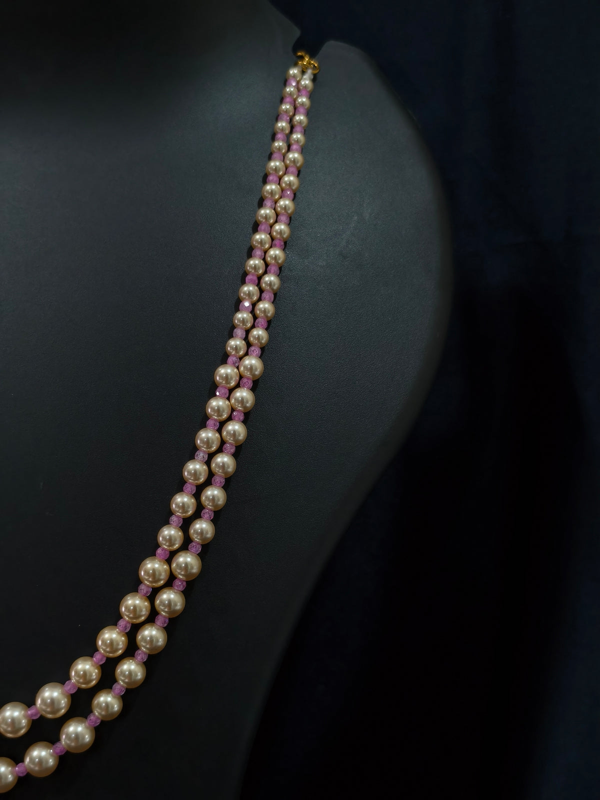 2 Layered pearls-Pink