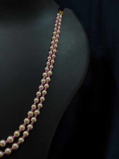2 Layered pearls-Pink