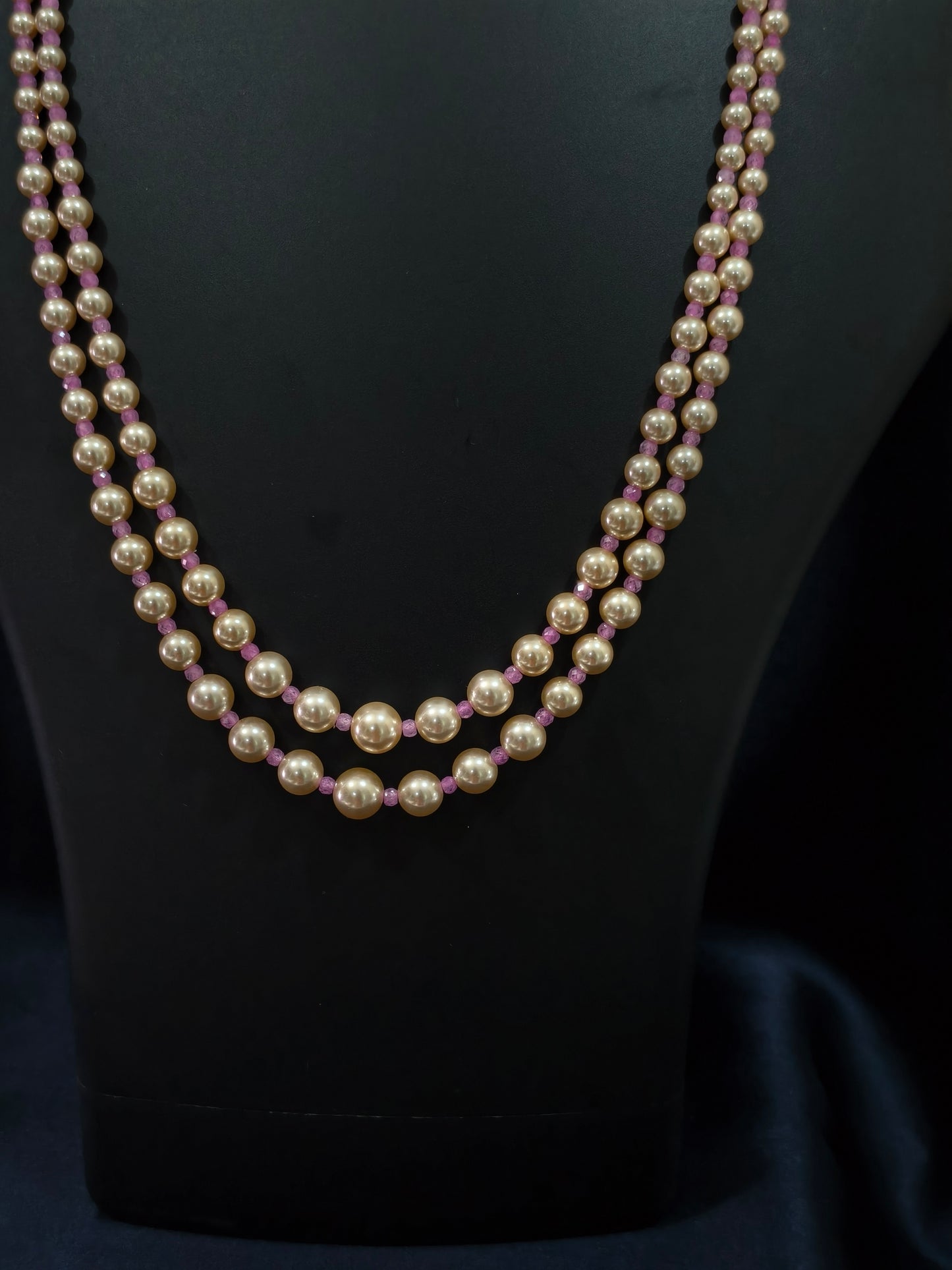 2 Layered pearls-Pink