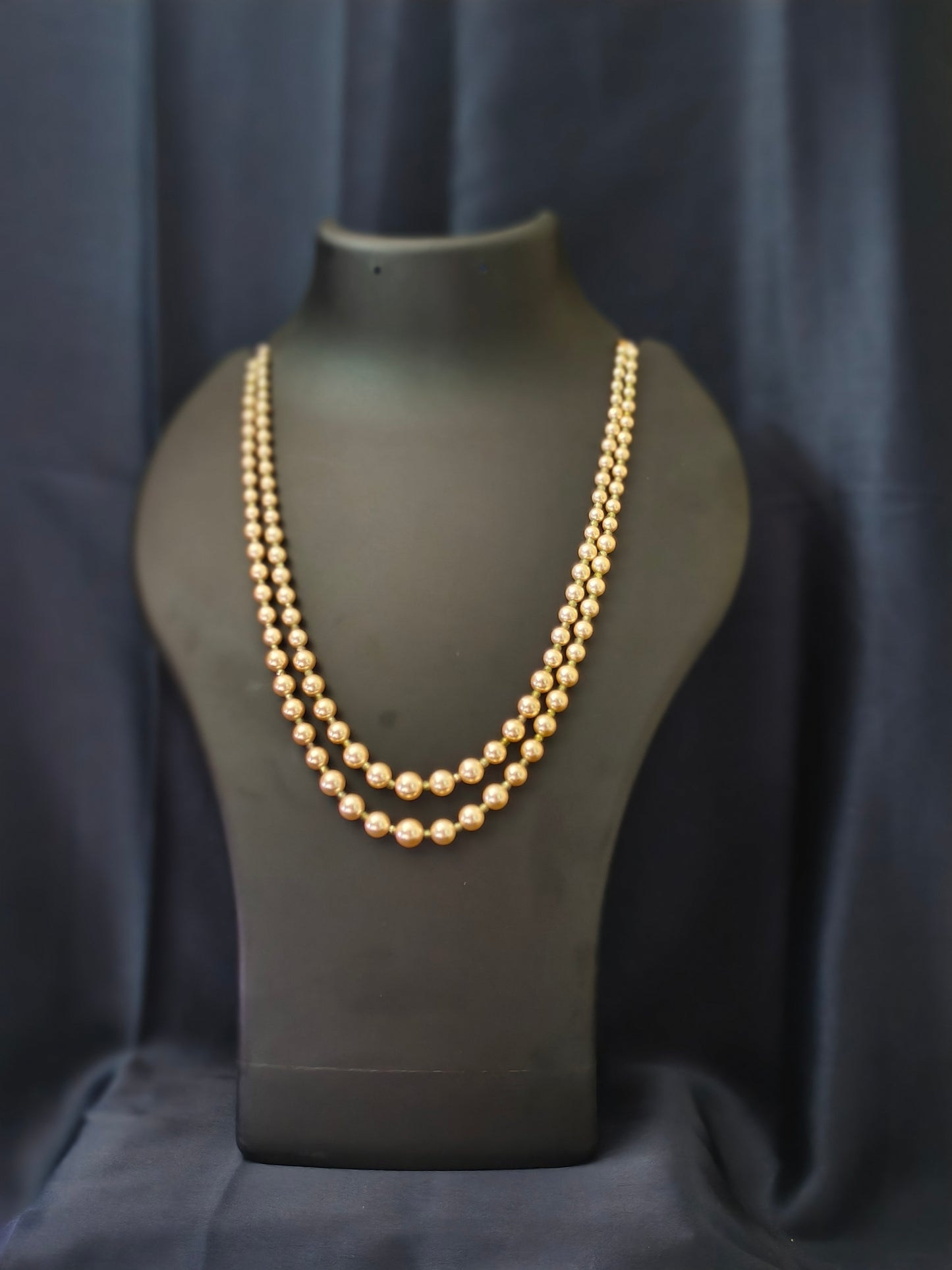 2 Layered pearls-Mehendi Green