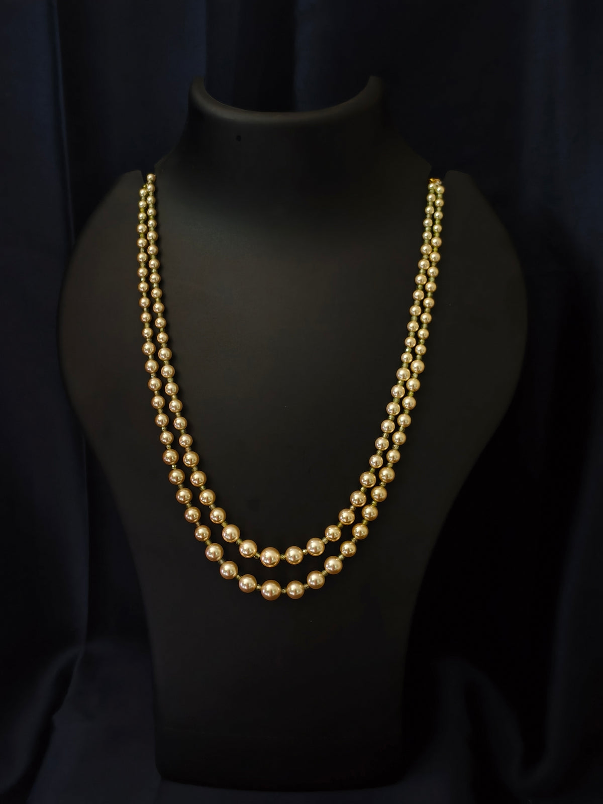 2 Layered pearls-Mehendi Green