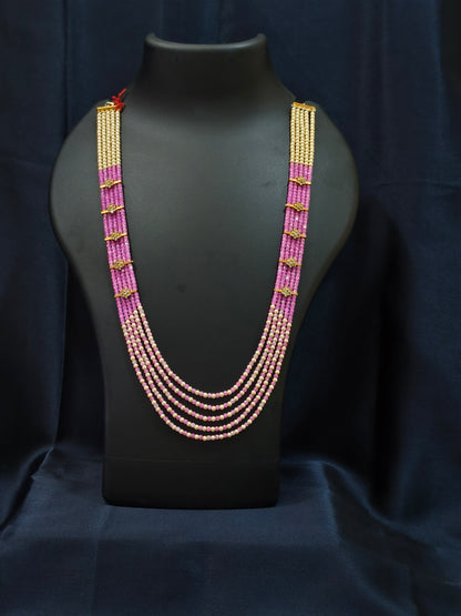 5 Layered Pearl Chain-Pink
