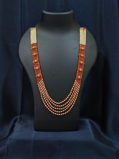 5 Layered Pearl Chain-Orange