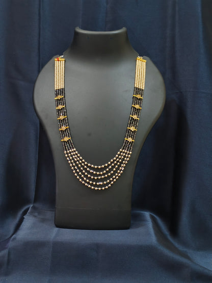 5 Layered Pearl Chain-Black