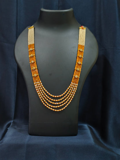 5 Layered Pearl Chain-Light Orange