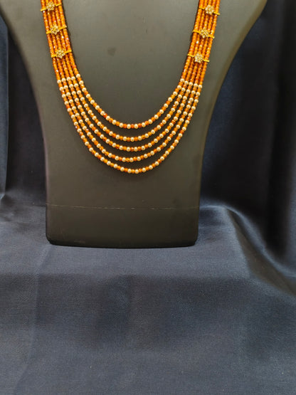 5 Layered Pearl Chain-Light Orange