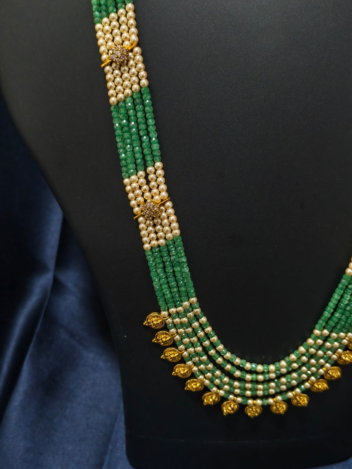 5 Layered Emerald Kasu Mala