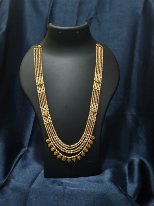 5 Layered Honey Pearl Kasu Mala