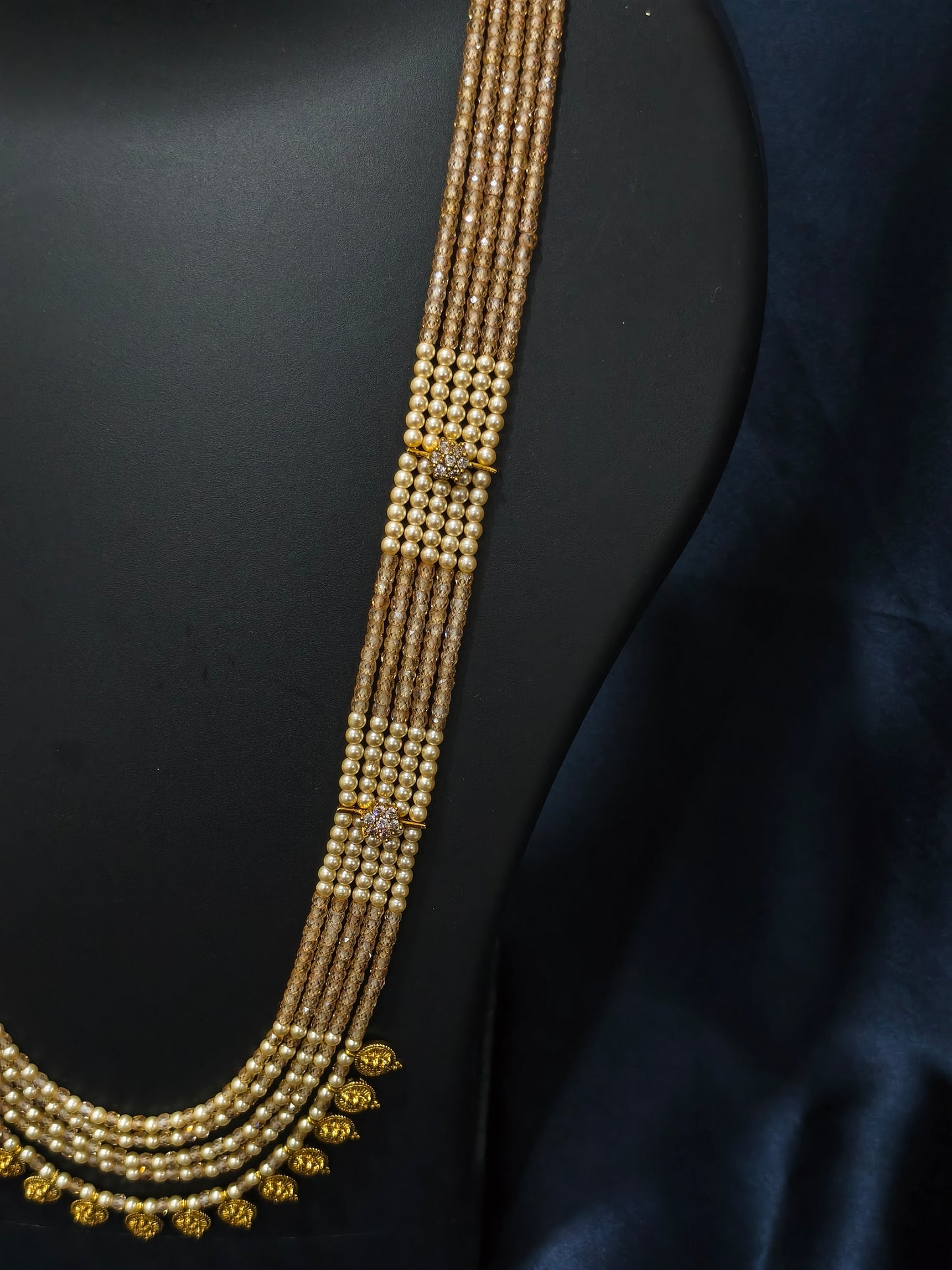 5 Layered Honey Pearl Kasu Mala