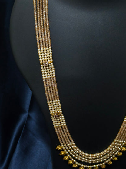 5 Layered Honey Pearl Kasu Mala