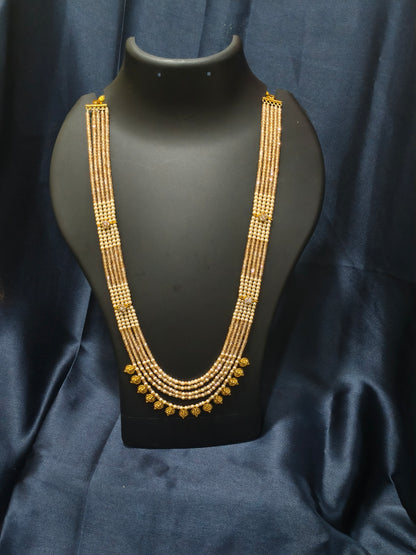 5 Layered Honey Pearl Kasu Mala