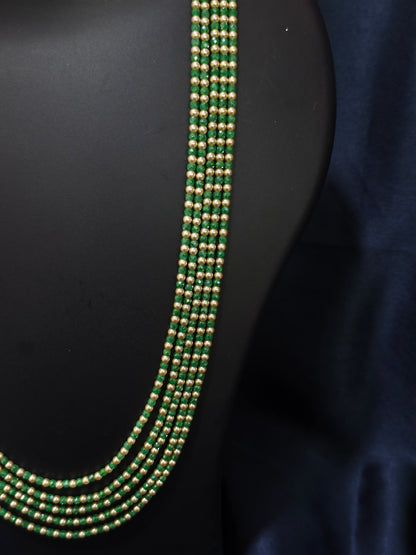 5 Layered Green Floral Mala