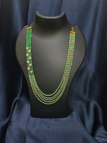 5 Layered Green Floral Mala