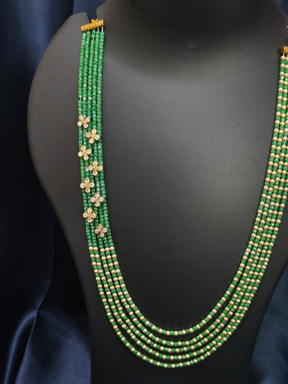 5 Layered Green Floral Mala