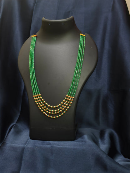 4 Layered Green Gold Mala