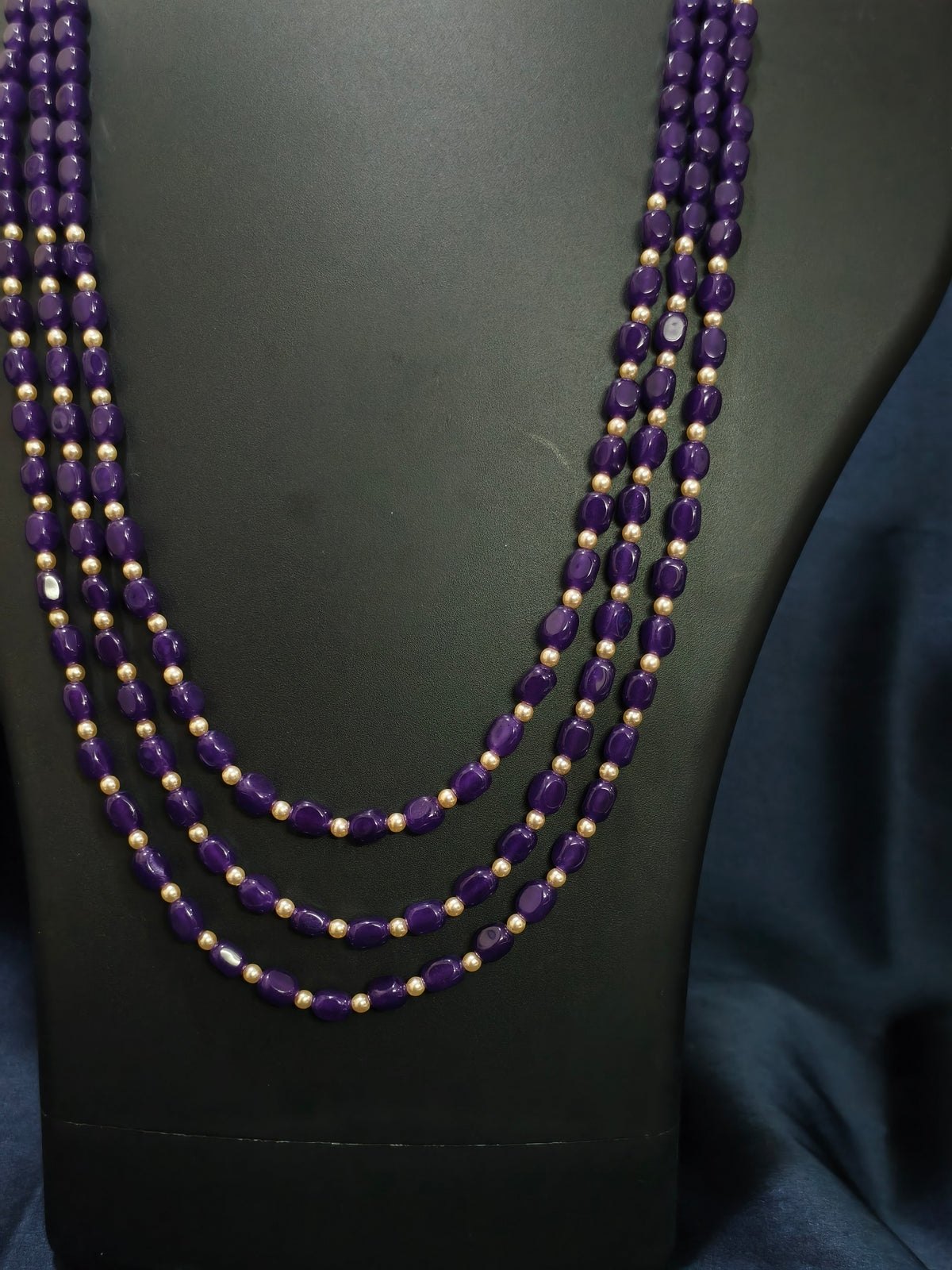 3 Layered Purple Pearl Mala
