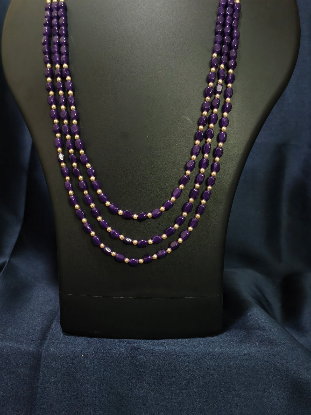 3 Layered Purple Pearl Mala