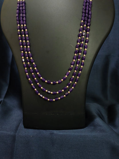 3 Layered Purple Pearl Mala