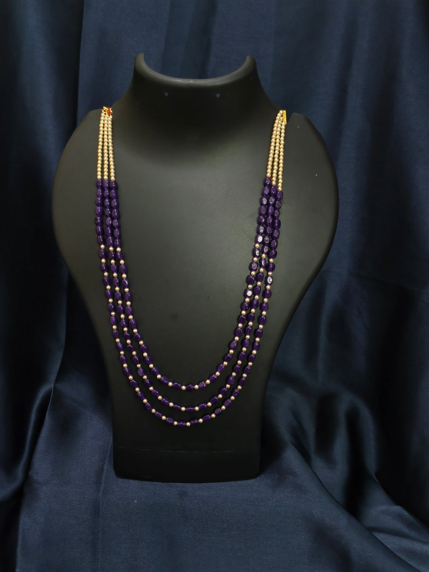 3 Layered Purple Pearl Mala