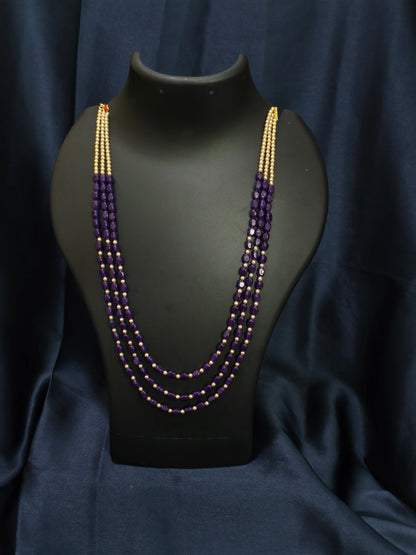 3 Layered Purple Pearl Mala