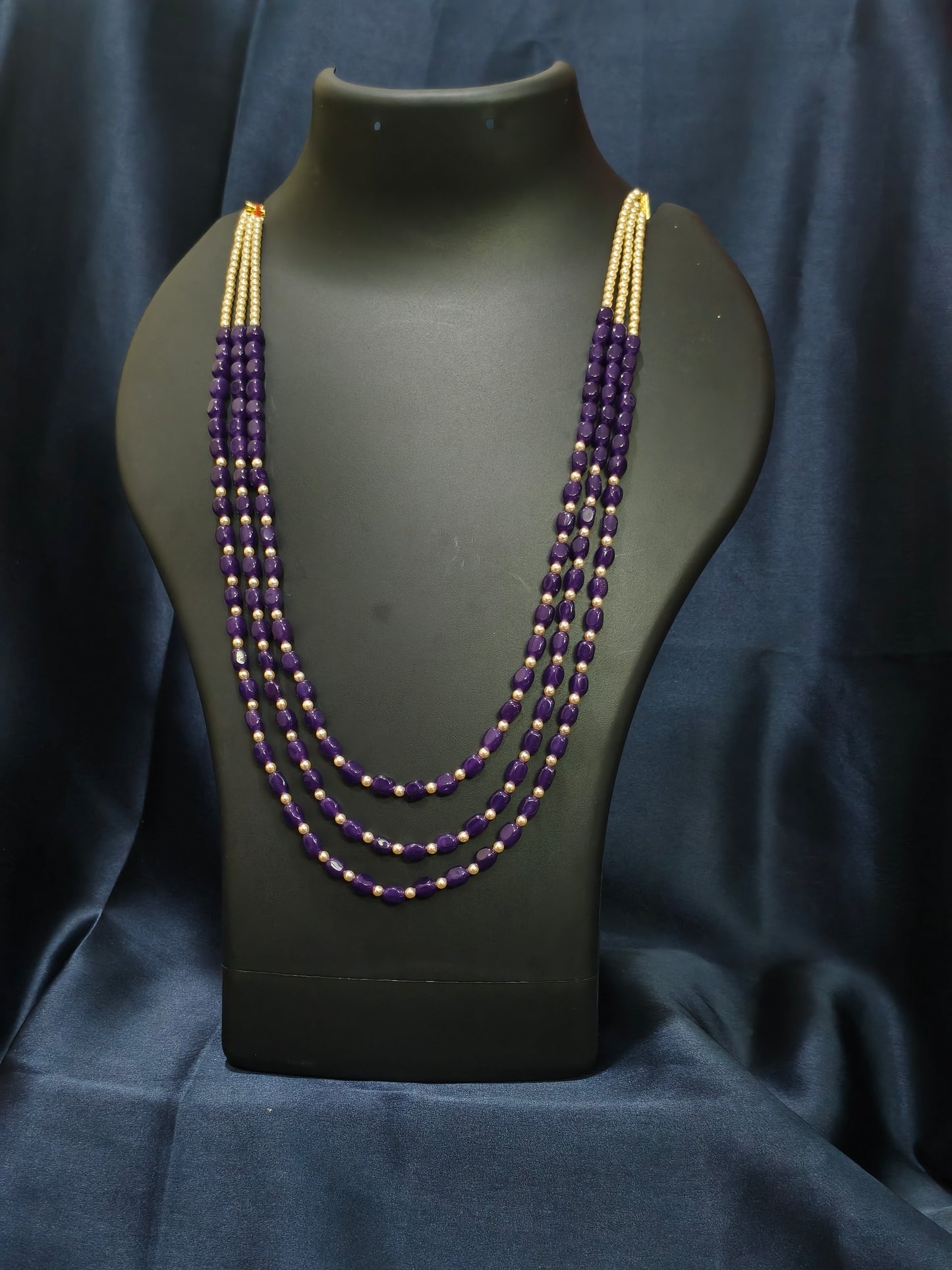 3 Layered Purple Pearl Mala