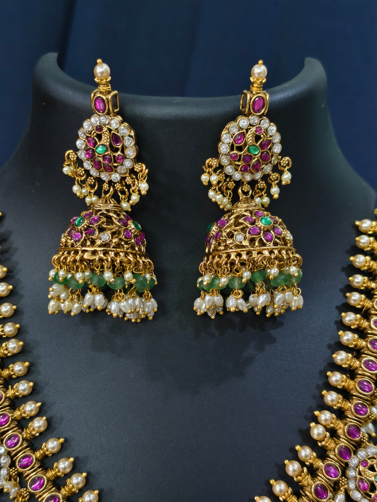 Gutta Poosalu Necklace with Jhumkas