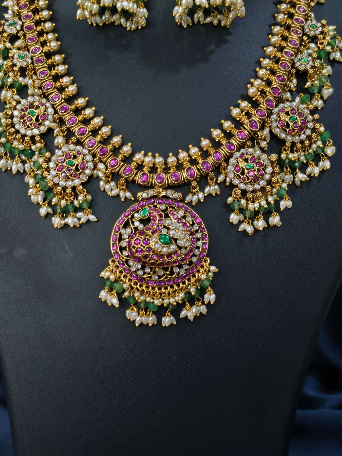 Gutta Poosalu Necklace with Jhumkas
