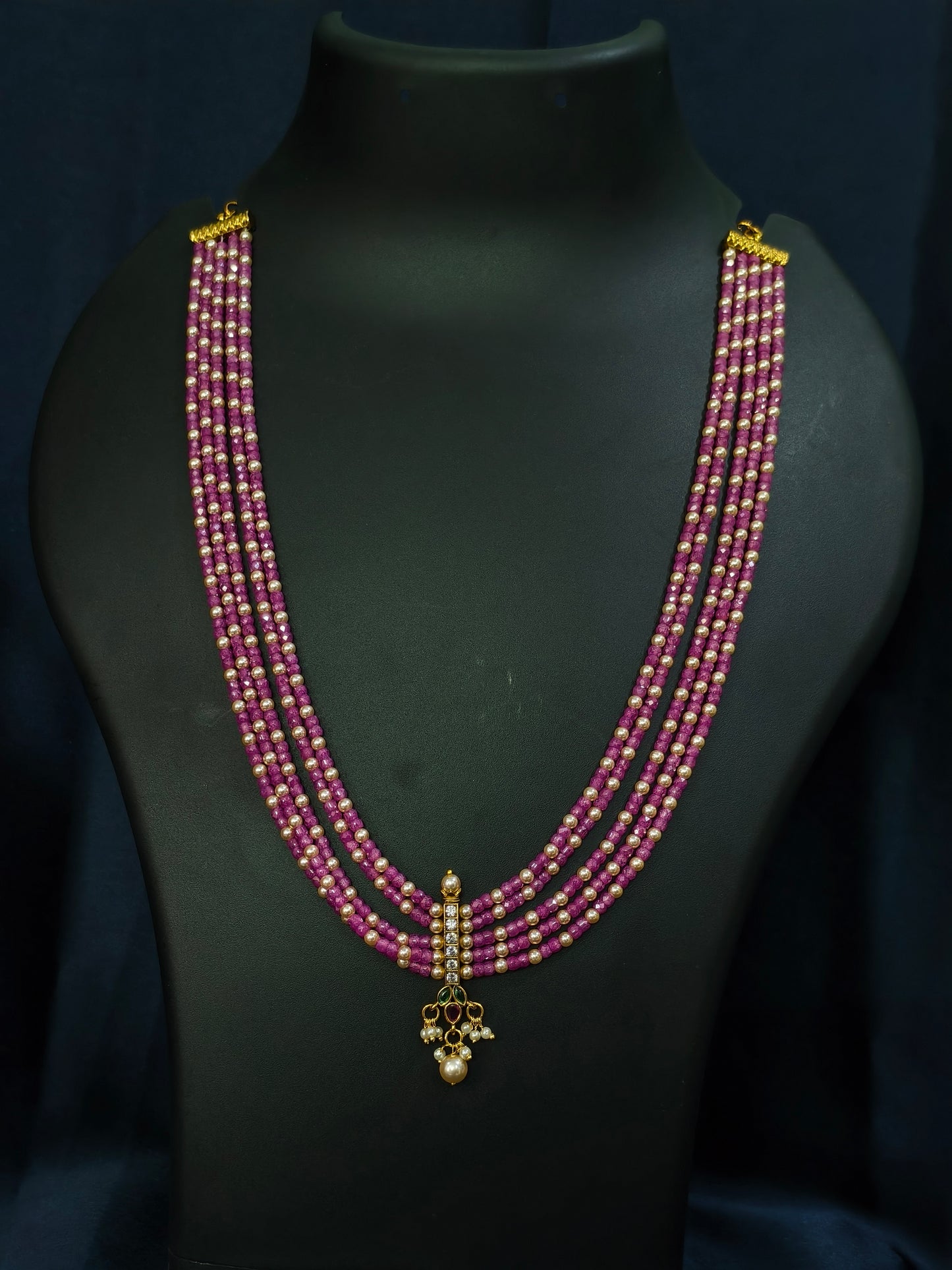 Pink Bead Pendant Necklace