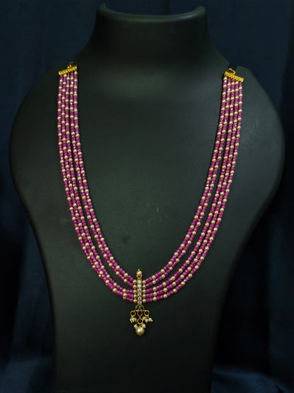 Pink Bead Pendant Necklace