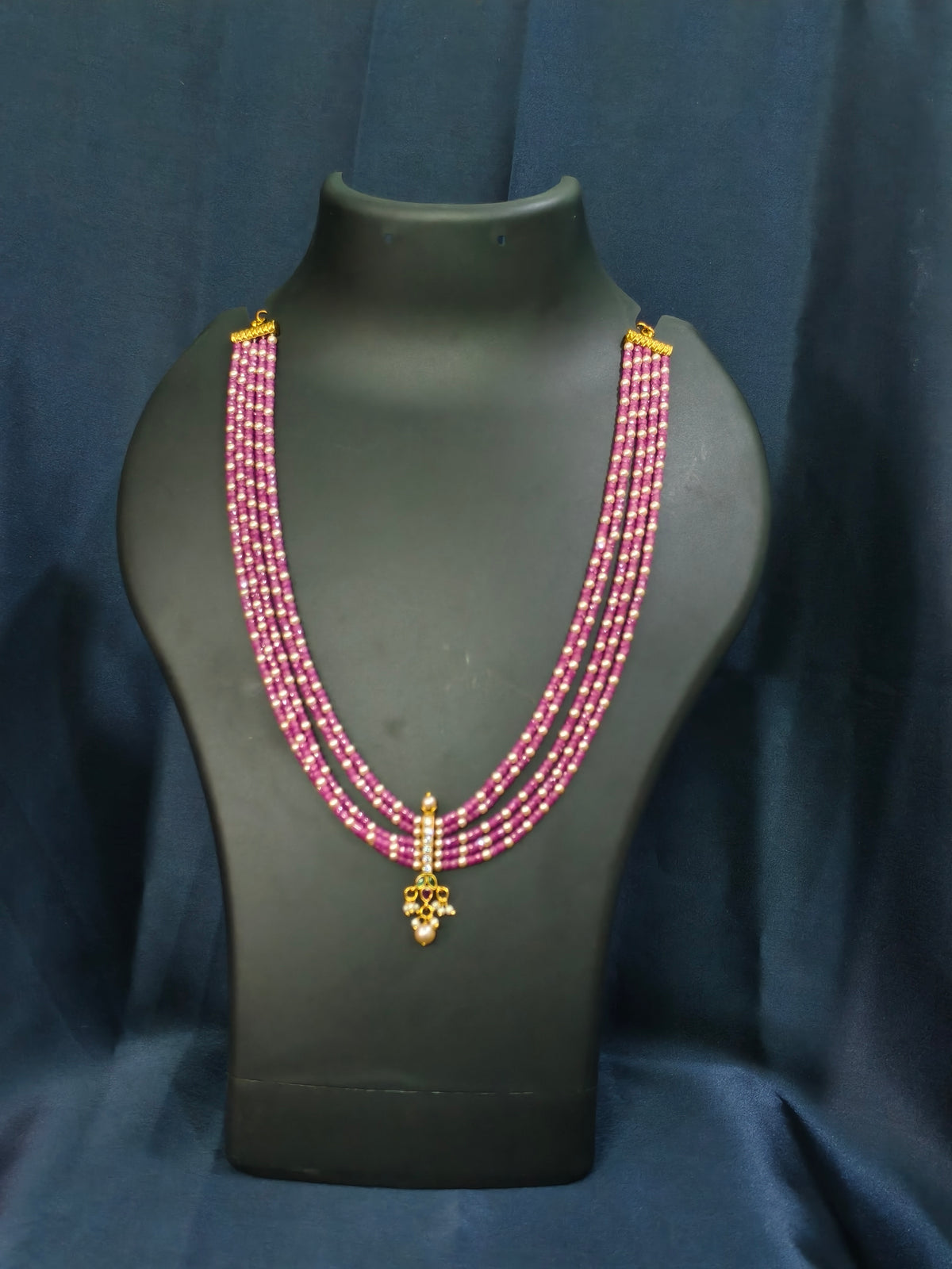 Pink Bead Pendant Necklace