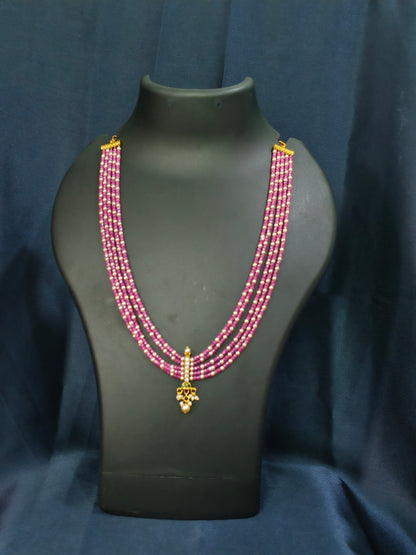 Pink Bead Pendant Necklace