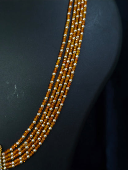 Orange Bead Pendant Necklace
