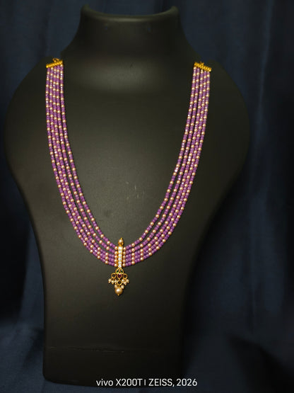 Purple Bead Pendant Necklace