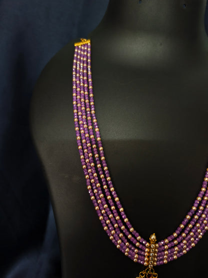 Purple Bead Pendant Necklace