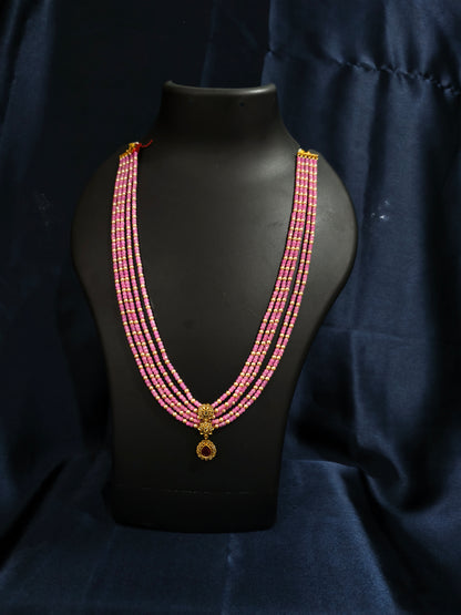 Baby Pink Beads Necklace Set