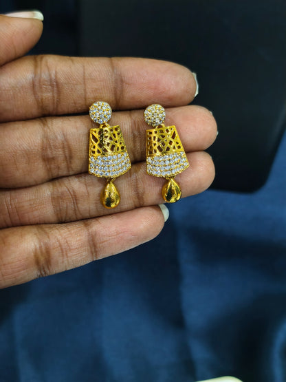 Gold Filigree Square Necklace Set