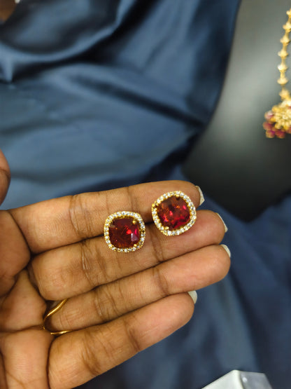 Ruby Stone Combo Necklace Set