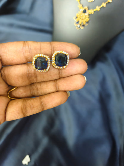Royal Blue Stone Combo Necklace Set