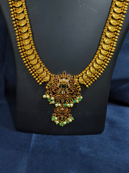 Peacock Motif Haram Necklace Set