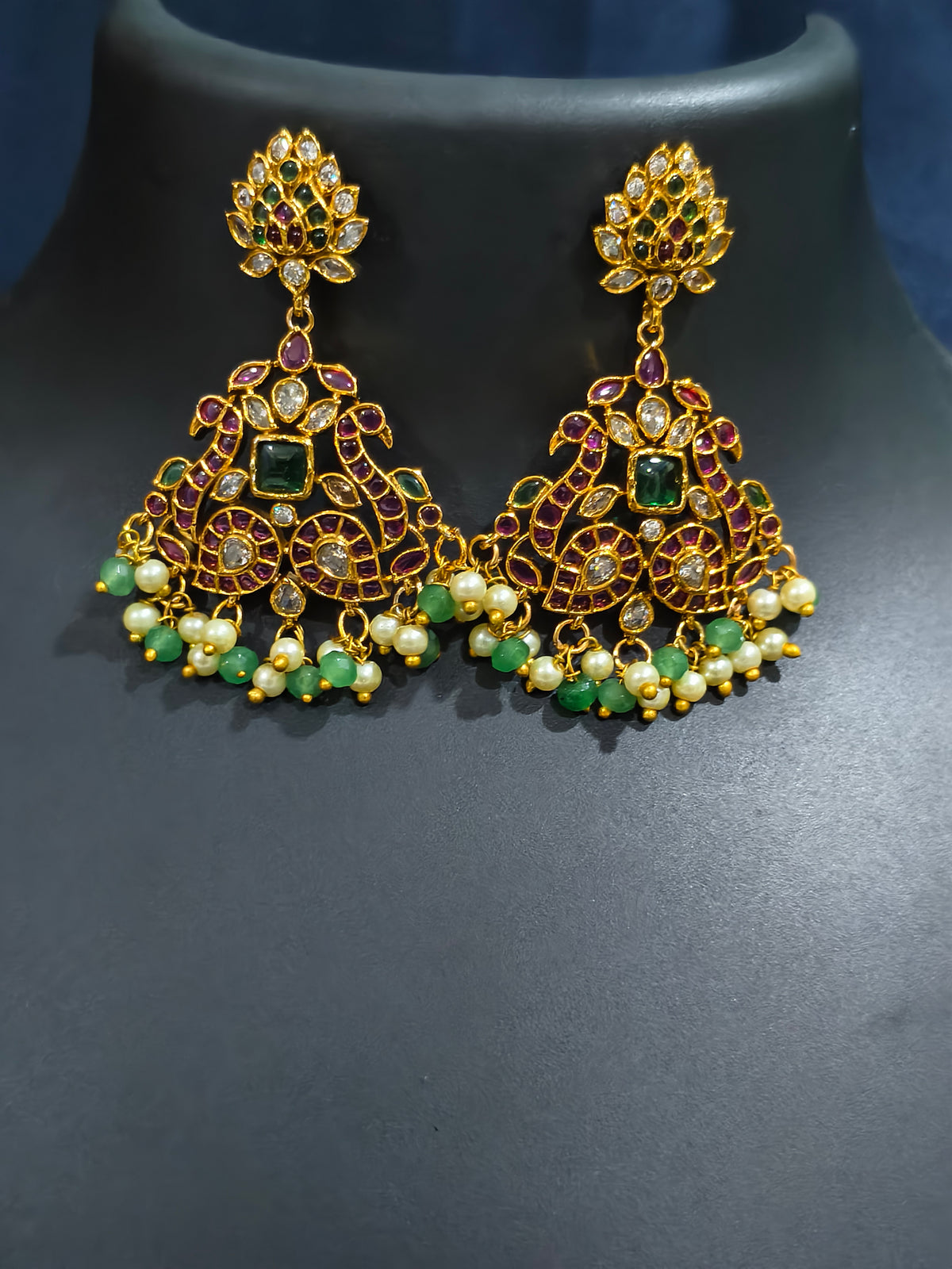 Peacock Motif Haram Necklace Set