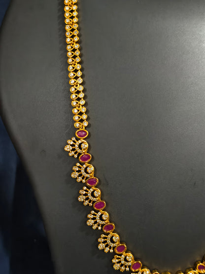 Ruby Fan Link Haram Necklace Set