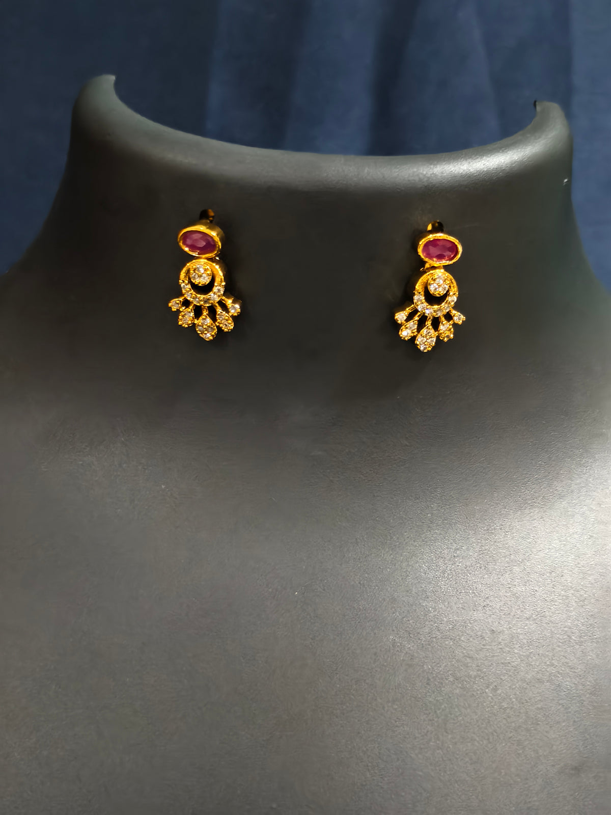 Ruby Fan Link Haram Necklace Set