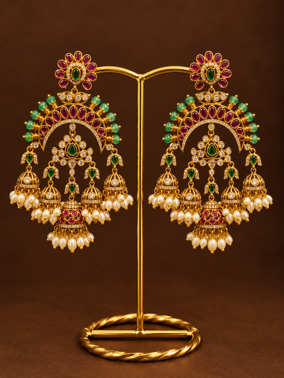 Five Jhumka Crescent Earrings